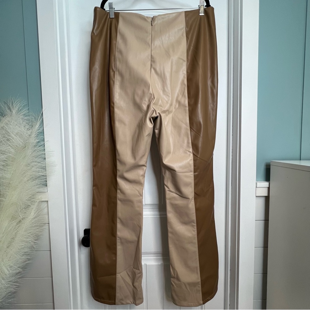 Fashion Nova Still Into Me Faux Leather Pants‎ Camel Combo. Size 2XL. - Picture 5 of 15